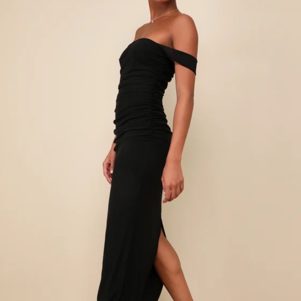 Lulus New w/ Tags Elegant Black Off-Shoulder Evening Dress - Size Large - Picture 3 of 5